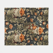 Elegante Foxes William Morris Inspiriert Muster Fleecedecke (Vorderseite (Horizontal))