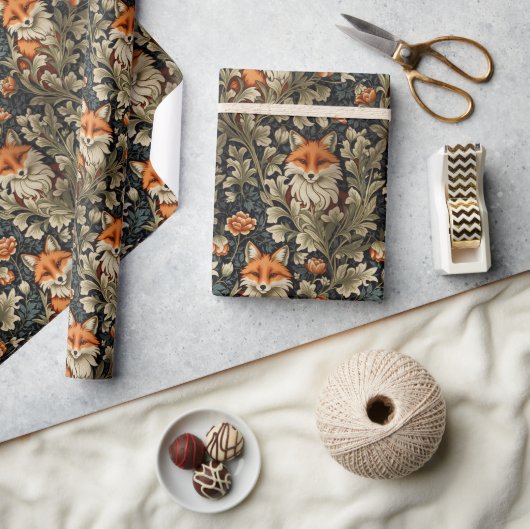 Elegante Foxes William Morris Inspiriert Muster Geschenkpapier (Basteln)