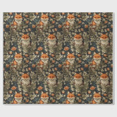 Elegante Foxes William Morris Inspiriert Muster Geschenkpapier (Flach)