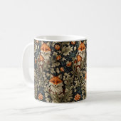 Elegante Foxes William Morris Inspiriert Muster Kaffeetasse (Vorderseite Links)