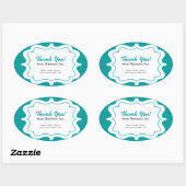 Elegante Frame Business Vielen Dank Blue Ovaler Aufkleber (Blatt)