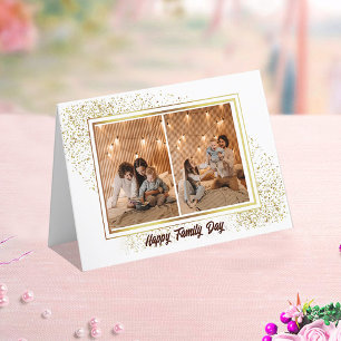 Elegante Frame Family Fotos Faltkarte Feiertagskarte