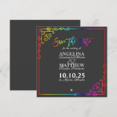 Elegante Frame-farbige Save the Date-Karte Date (Vorne/Hinten)