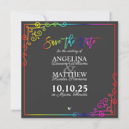 Elegante Frame-farbige Save the Date-Karte Date