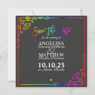 Elegante Frame-farbige Save the Date-Karte Save The Date