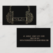 Elegante Frame, Gold Musiknoten Headphone DJ Visitenkarte (Vorne/Hinten)