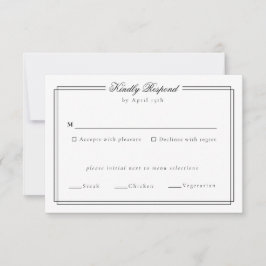 Elegante Frame Monogram Wedding Response Card RSVP Karte