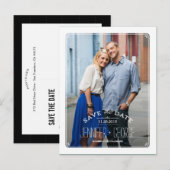 Elegante Frame Save The Date Postkarte (Vorne/Hinten)