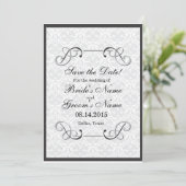 Elegante Frame - Schwarzweiß-Save the Date-Karte Save The Date (Stehend Vorderseite)