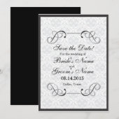 Elegante Frame - Schwarzweiß-Save the Date-Karte Save The Date (Vorne/Hinten)