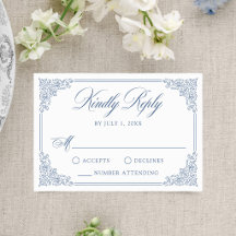 Elegante französische blaue Vintage-Ornament-Rahme