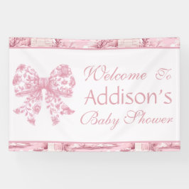 Elegante französische Coquette Pink Babydusche Banner