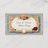 Elegante französische Country Gold Filigree Rose Visitenkarte (Vorderseite)