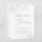 Elegante französische FloraL FotoCollage mit QR-Co Einladung (Vorderseite)