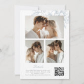 Elegante französische FloraL FotoCollage mit QR-Co Einladung (Rückseite)