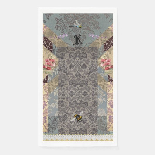 Elegante französische Garten-Papier-Serviette Serviette (Vorderseite)