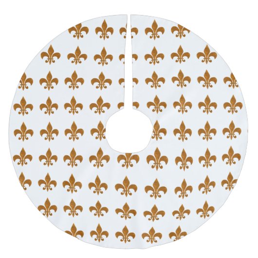 Elegante französische GoldLilien-Symbole Polyester Weihnachtsbaumdecke (Vorderseite)