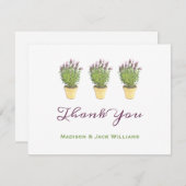 Elegante französische Lavender Potted Pflanze Viel Dankeskarte (Vorne/Hinten)