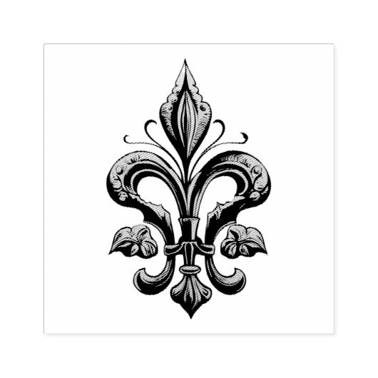 Elegante französische Lilie Gummistempel (Prägung)