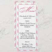 Elegante französische Rosa-Script-Karte für Hochze Menükarte (Vorne/Hinten)