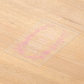 Elegante französische Rosa-Toile-Blumenhochzeit Acryleinladungen (Ablage )