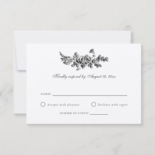 Elegante Französische Rose Vintage Wedding UAWG Einladung (Vorderseite)