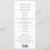 Elegante französische Rose Vintages Wappen Hochzei Programm (Rückseite)