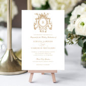 Elegante Französische Rose Wappen Vintage Wedding Einladung