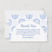 Elegante französische Toile-Abschlussfeier Dankeskarte (Vorderseite)