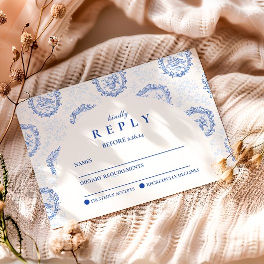 Elegante französische Toile-Abschlussfeier RSVP Karte