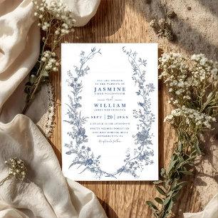 Elegante französische Vintage-Blumen-Hochzeit mit  Einladung
