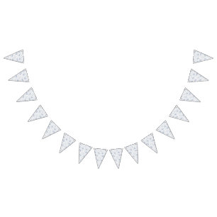 Elegante französische Vintage-Blumen-Jouy in Blau Wimpelkette