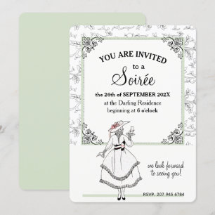 Elegante französische Vintage-Blumen-Soirée-Party Einladung