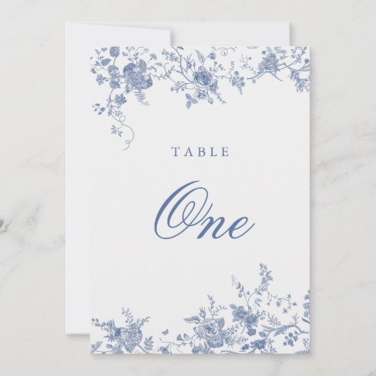 Elegante Französische Vintage Blumenjouy-Tischnumm Einladung (Vorderseite)