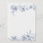 Elegante Französische Vintage Blumenjouy-Tischnumm Einladung (Rückseite)