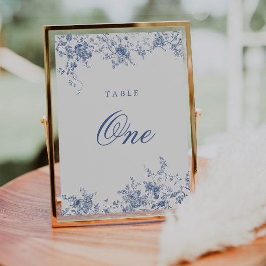 Elegante Französische Vintage Blumenjouy-Tischnumm Einladung