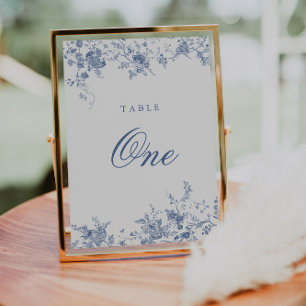 Elegante Französische Vintage Blumenjouy-Tischnumm Einladung