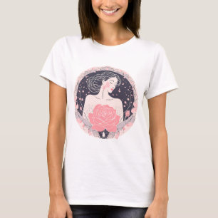Elegante Frau abstrakt friedliches rosa Hemd T-Shirt