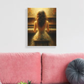 Elegante Frau am Piano Leinwanddruck (Insitu (Wohnzimmer))