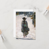 Elegante Frau am Weihnachtsmorgen (Childe Hassam) Karte (Vorderseite/Rückseite Beispiel)
