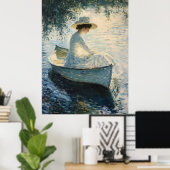 Elegante Frau auf Rowboat bei Sunset - Impressioni Poster (Heimbüro)