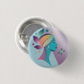 Elegante Frau Button (Vorne & Hinten)