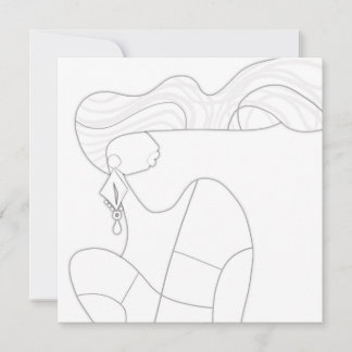 Elegante Frau DIY-Mode-Färbung Moderne Kunstkarte Einladung