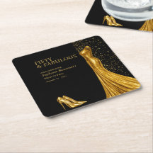 Elegante Frau Fabelhaftes Goldenes Kleid 50. Gebur