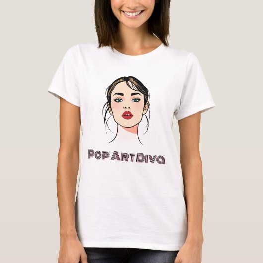Elegante Frau im Minimalistischen Pop Kunst, Dicht T-Shirt (Vorderseite)