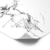 Elegante Frau im Motion Sketch - Premium Poster (Ecke)