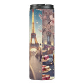 Elegante Frau im Pariser Abend Thermosbecher (Rückseite)