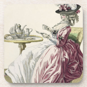 Elegante Frau in einem Kleid "ein l'Anglaise" Untersetzer