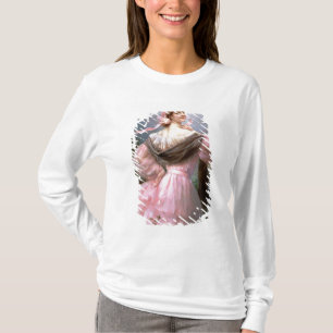 Elegante Frau in einem Rosengarten T-Shirt