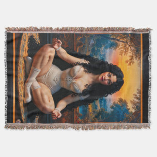 Elegante Frau in meditativer Harmonie von Xzendor7 Decke